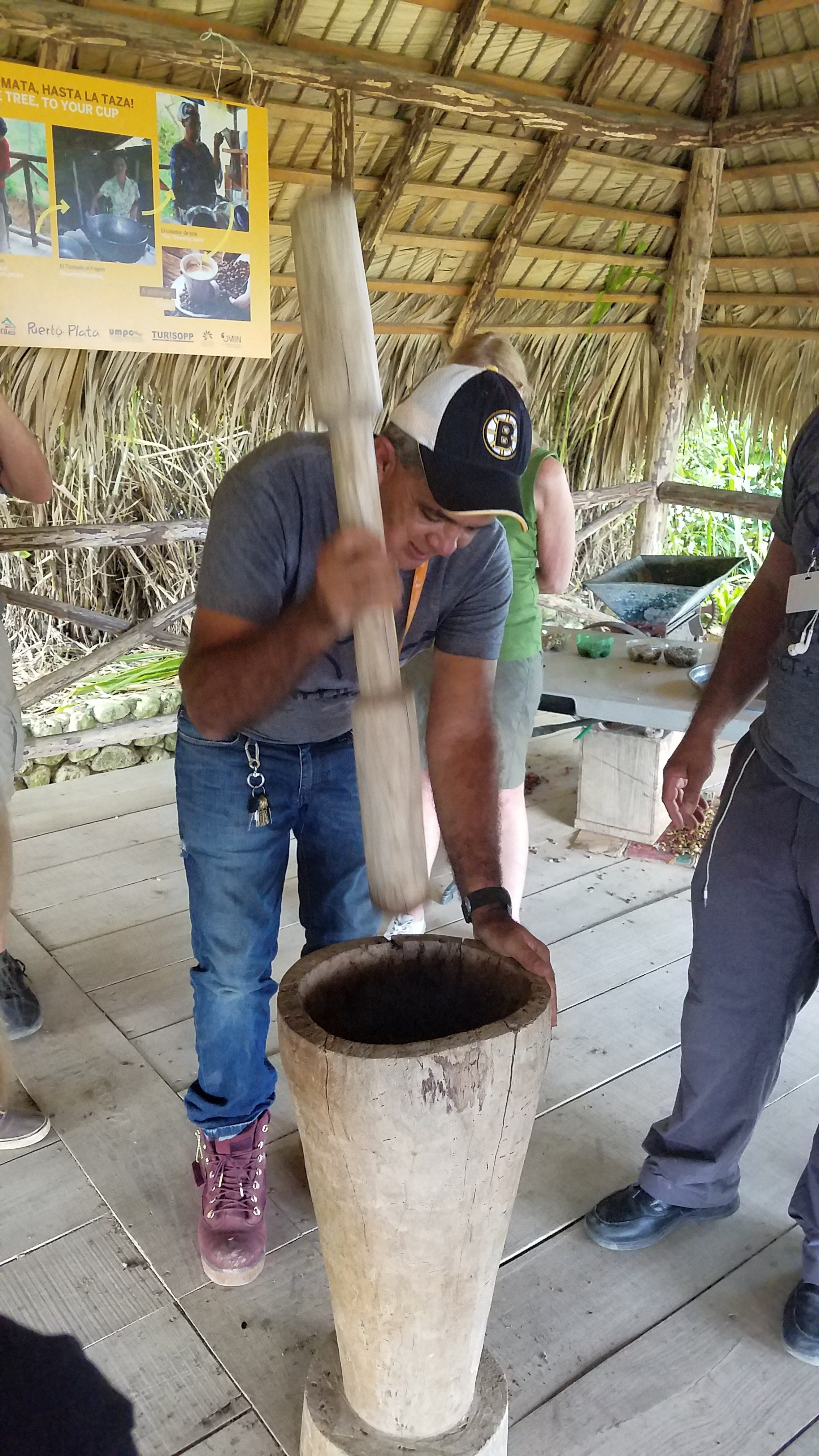 Mortar and Pestle to grind the coffee beans 